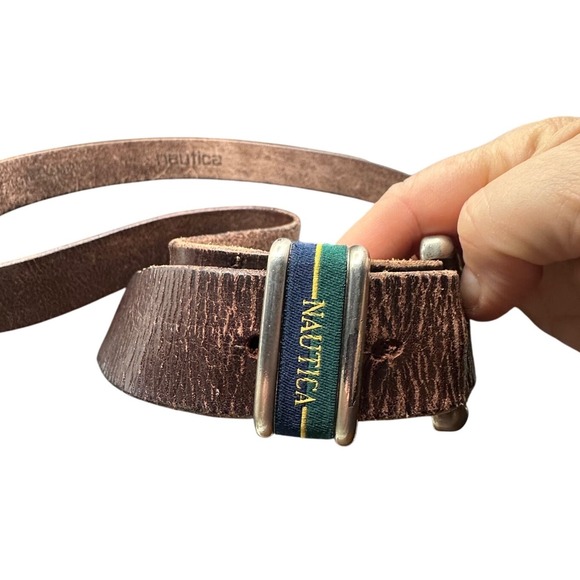 Nautica Other - Vintage Nautica Black Belt Genuine Leather Size 40 Tone "NAUTICA"